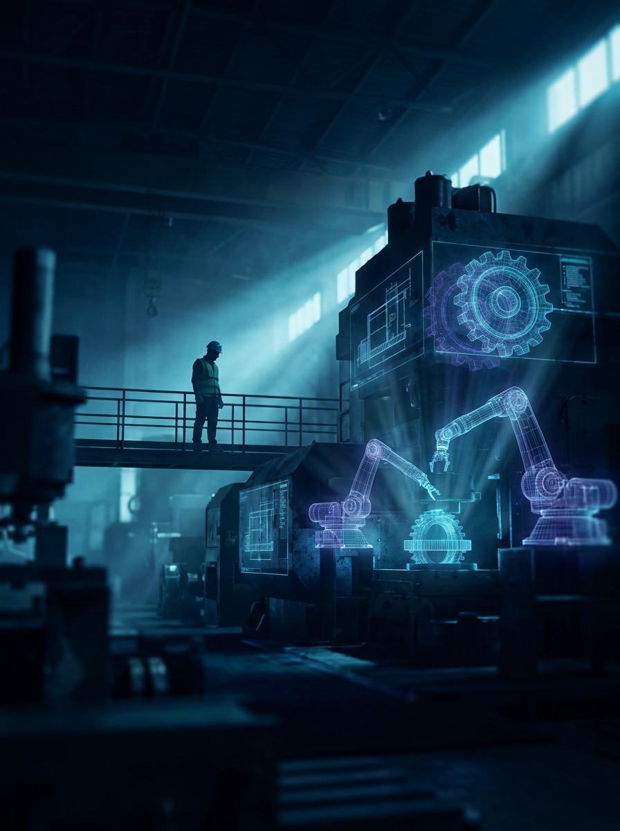 Modelagem 3D de equipamentos industriais com overlay CAD